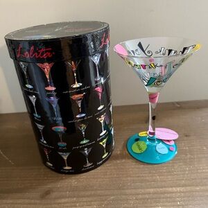 Lolita Martini Glass Thanks  Hand Painted 7 oz Love My Martini in Box